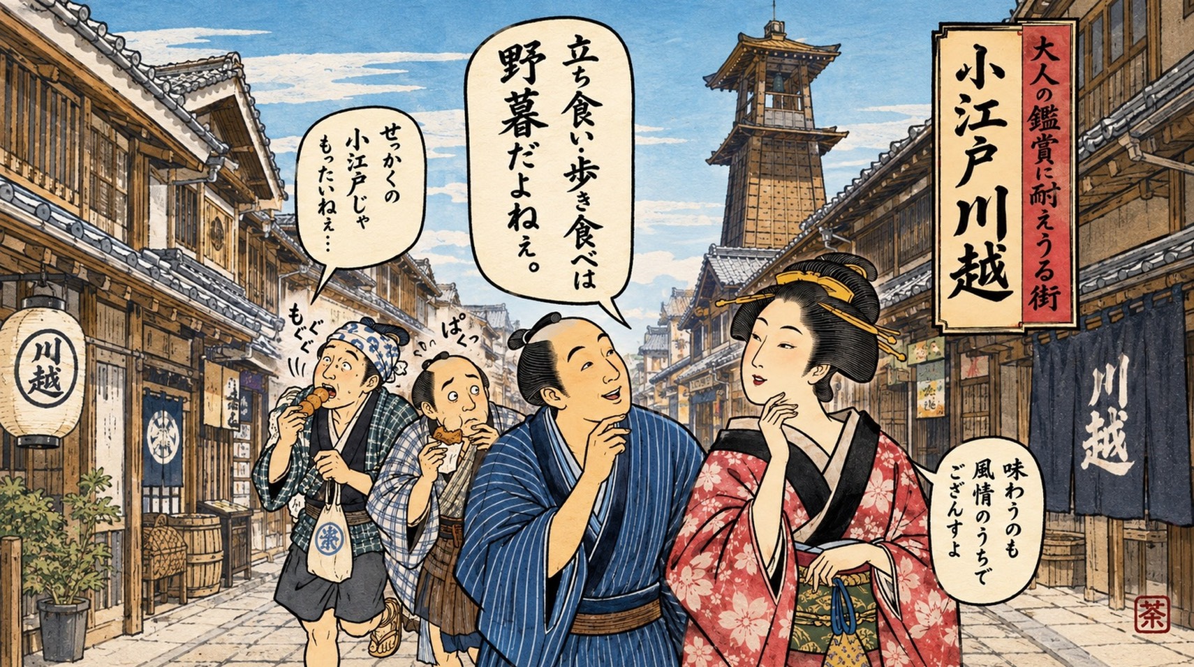 川越一番街商店街の風景